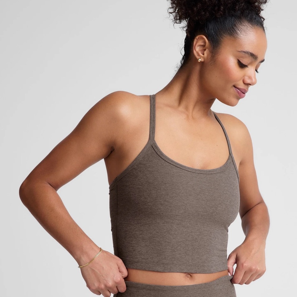 Beyond Yoga Brown AND Teal Crop Top with Spaghetti Straps